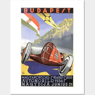 Hungarian Grand Prix, Budapest 1936: Vintage Poster Design Posters and Art